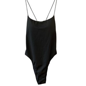 Victoria’s Secret Black Lace up One Piece Swimsuit Medium NWT